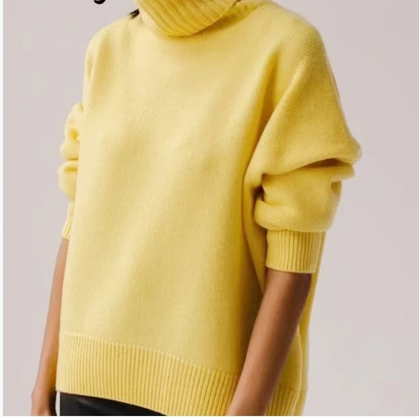 Lola Chic - Pull en coton oversize avec col roulé