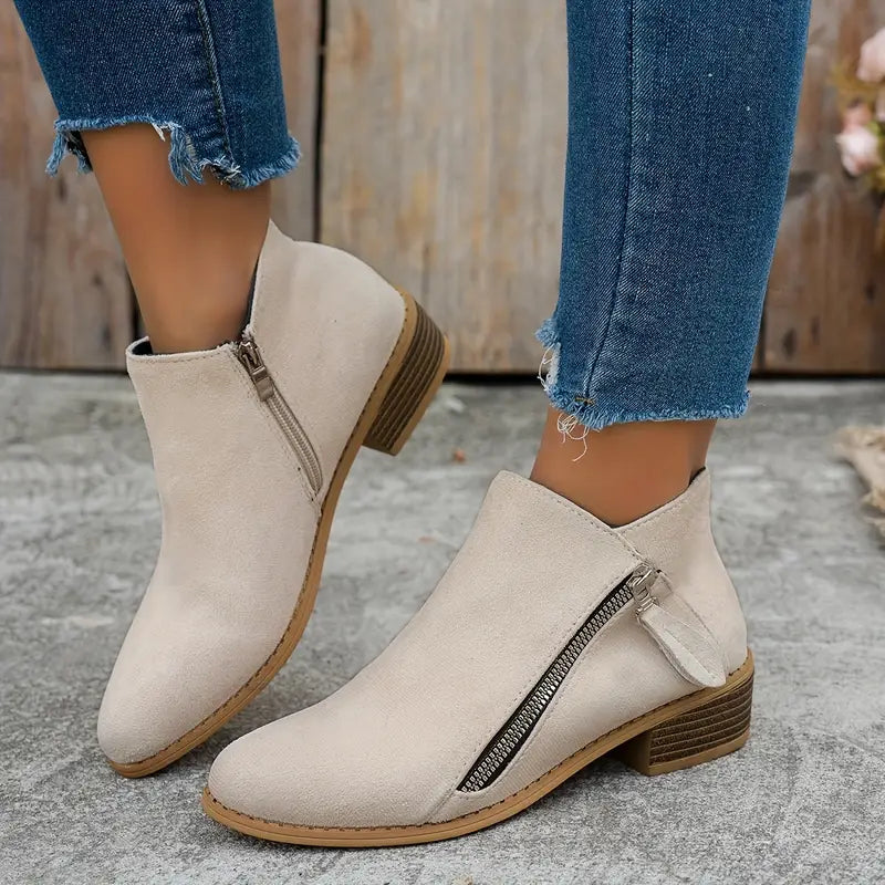 Liora™ Bottines en Daim Élégantes