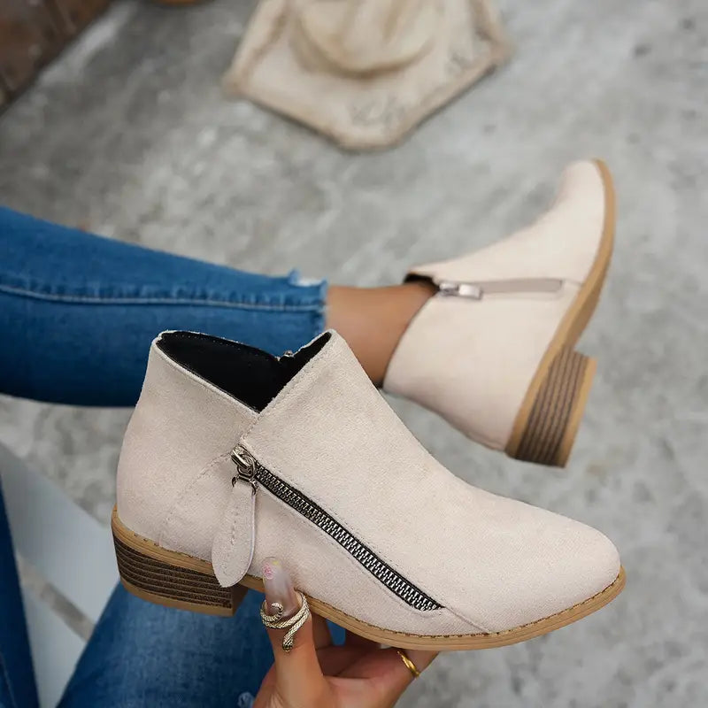 Liora™ Bottines en Daim Élégantes