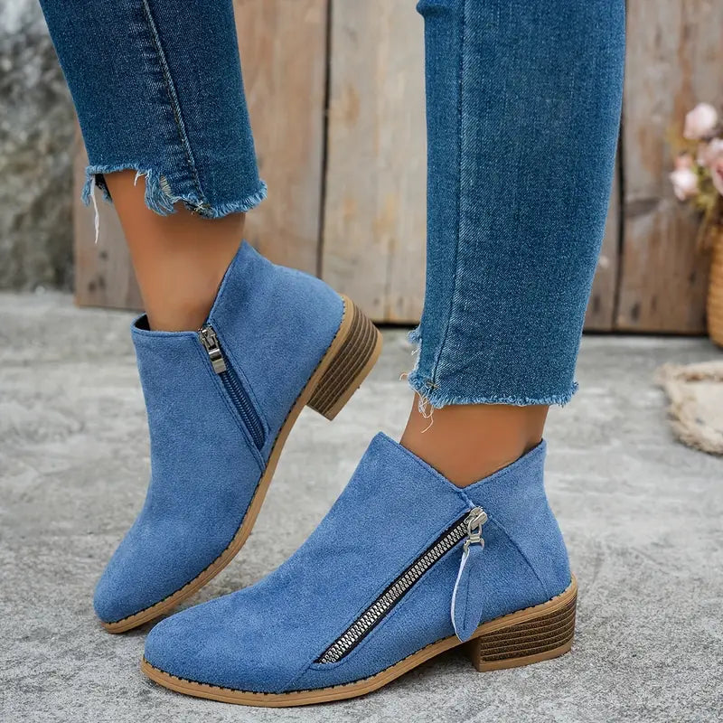 Liora™ Bottines en Daim Élégantes