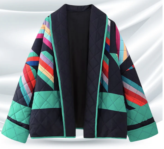 Maya™ | Veste Kimono Rayée & Vintage