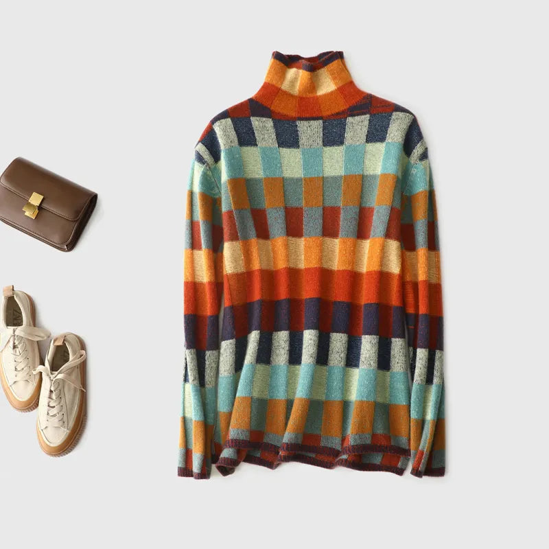 Vanda™ | Pull col roulé patchwork