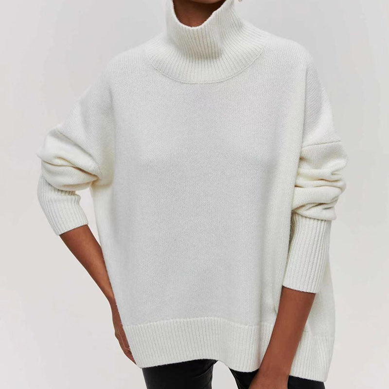 Lola Chic - Pull en coton oversize avec col roulé
