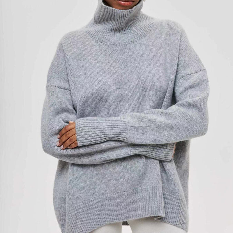 Lola Chic - Pull en coton oversize avec col roulé
