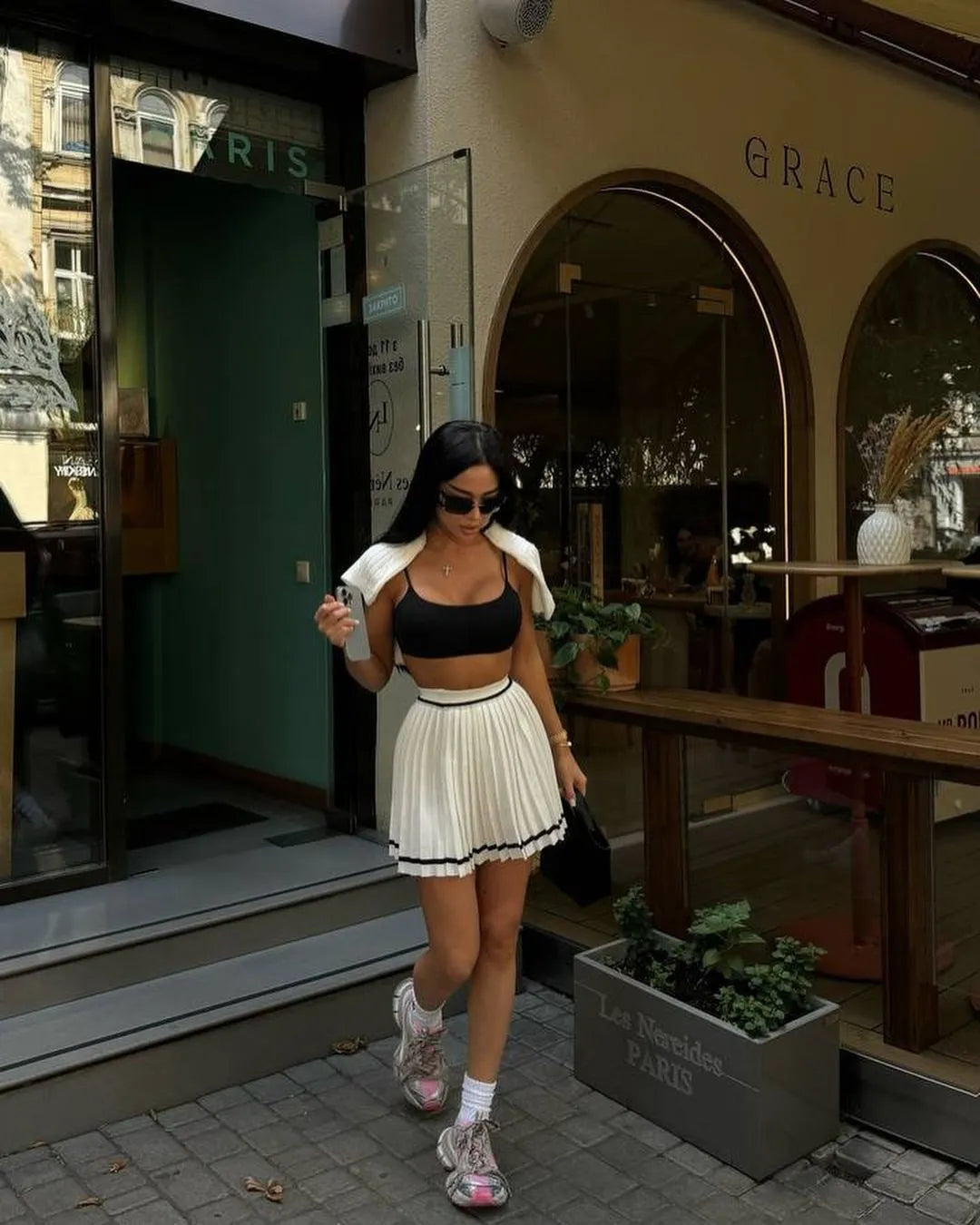 Ayla™ – Ensemble Court Pull & Jupe Plissée