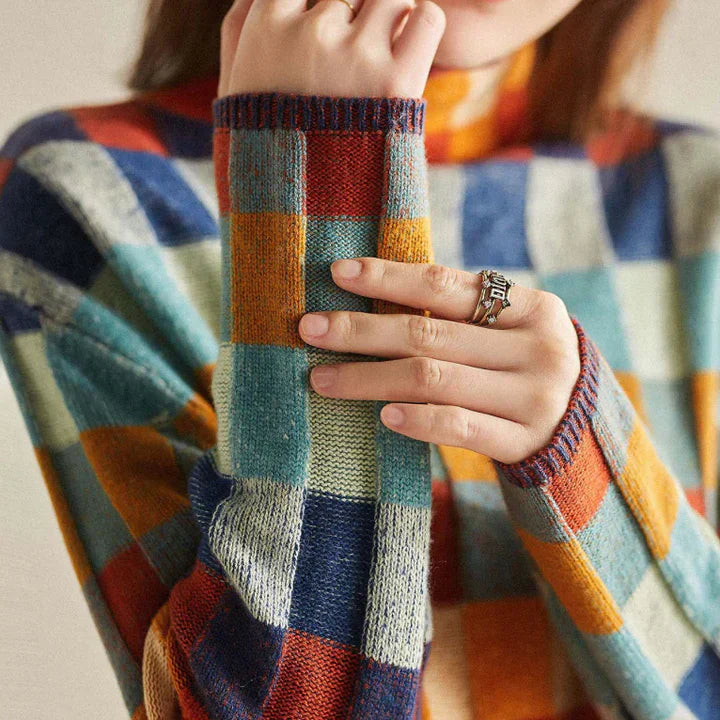 Vanda™ | Pull col roulé patchwork