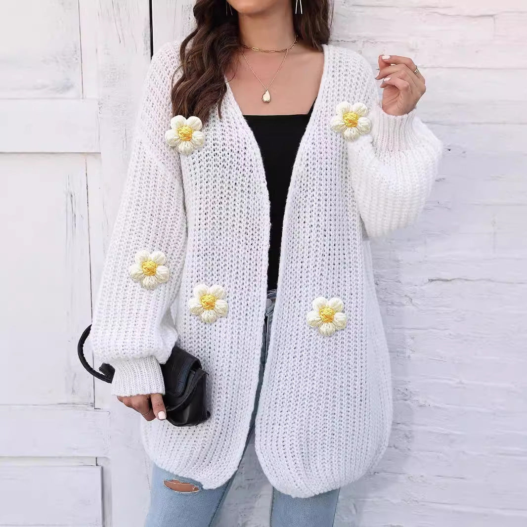 Cardigan Fleur™ : Maille 3D & Douceur