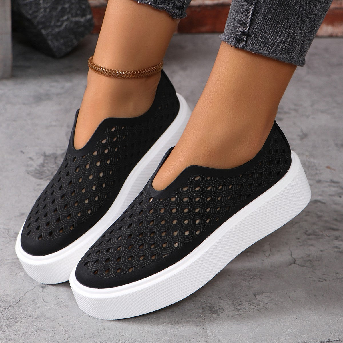 Milaé™ – Ballerines Plates Ajourées à Semelle Épaisse