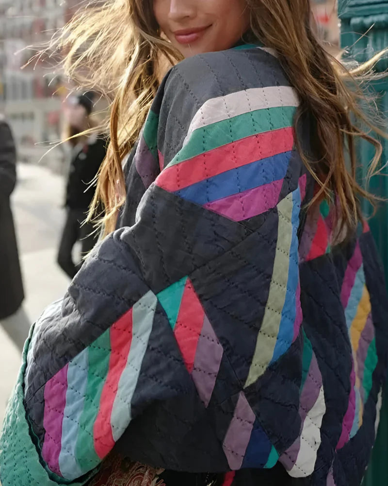 Maya™ | Veste Kimono Rayée & Vintage