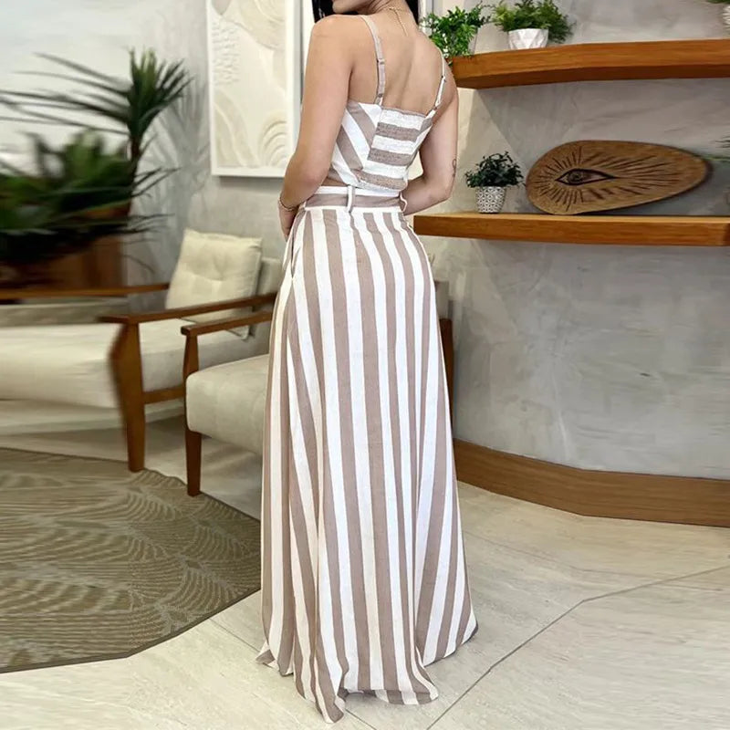 Ensemble Rayé Crop Top & Jupe Riviera™