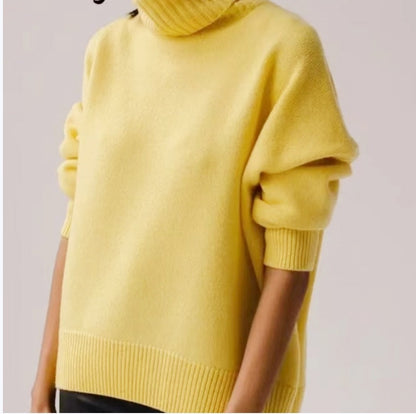 Lola Chic - Pull en coton oversize avec col roulé
