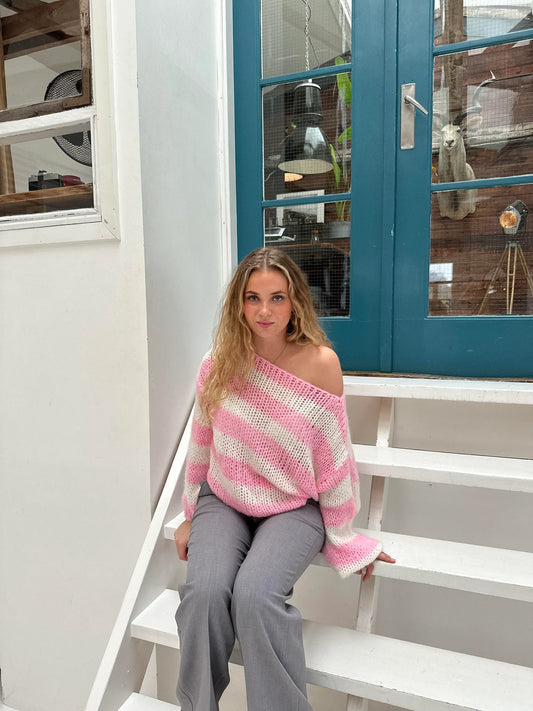 MARINNA™ | Pull Rayé Ample & Col Bateau