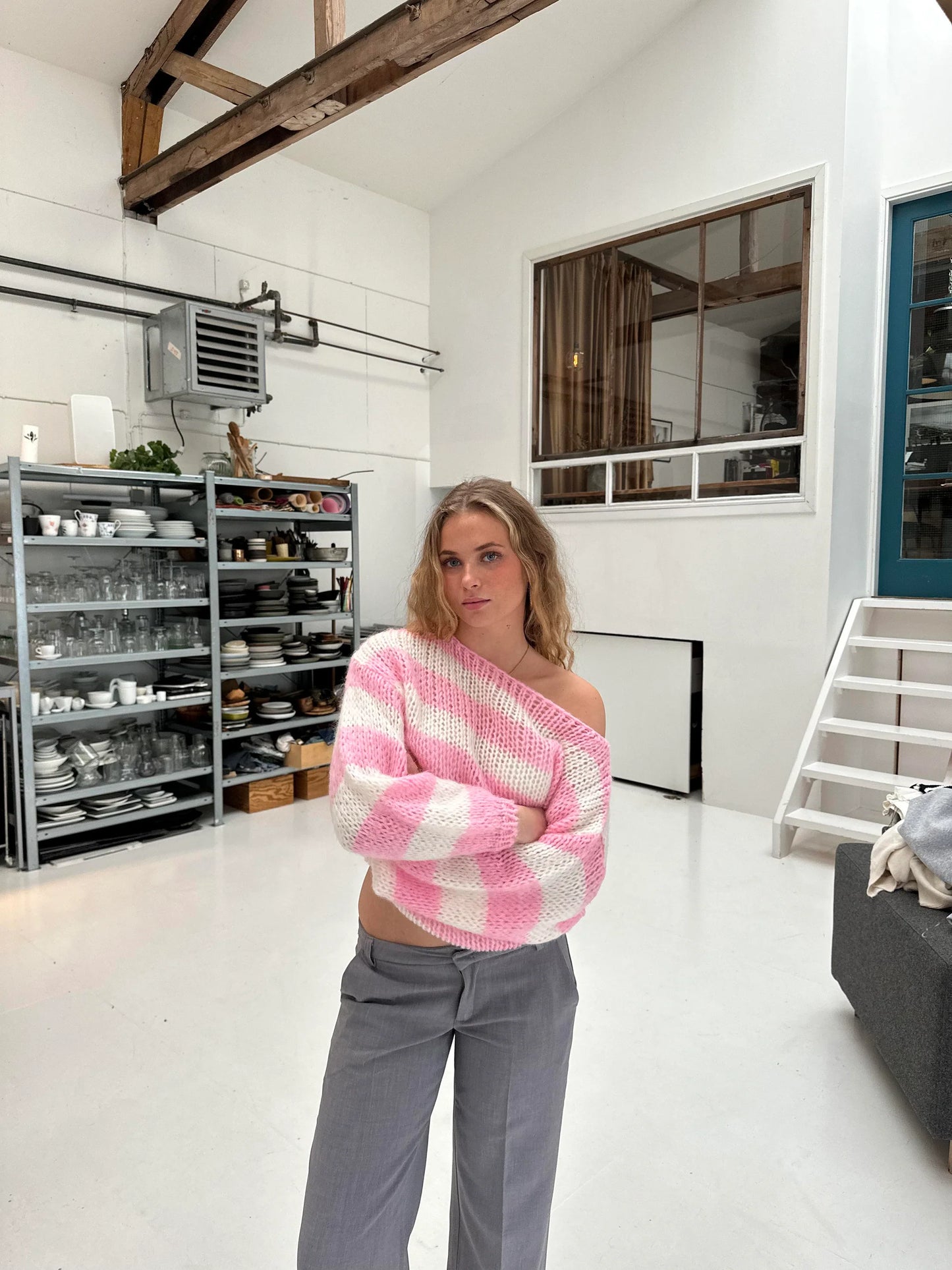 MARINNA™ | Pull Rayé Ample & Col Bateau