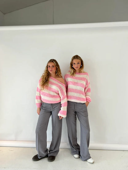 MARINNA™ | Pull Rayé Ample & Col Bateau