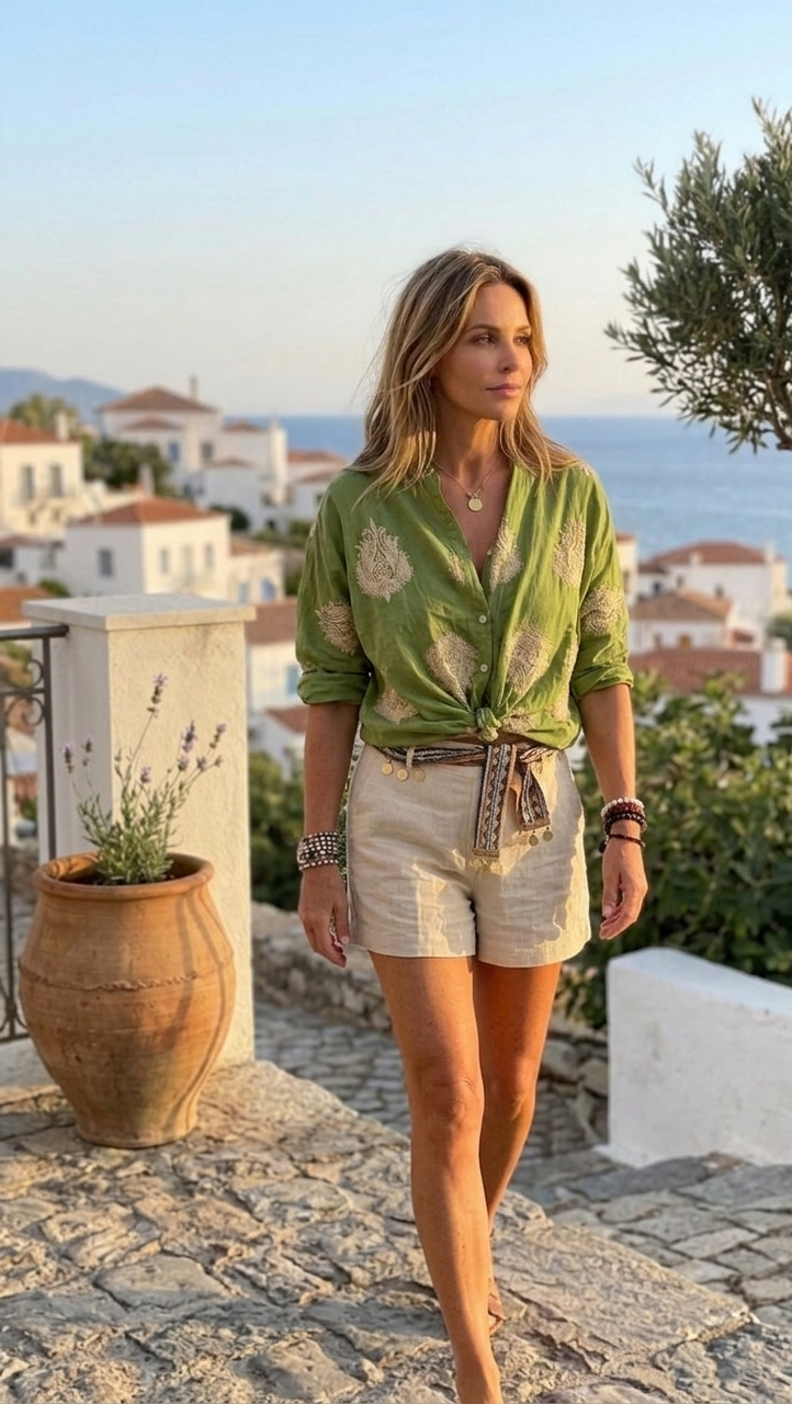 Blouse Gaby™ - Chemise Légère Élégante à Motifs Dorés
