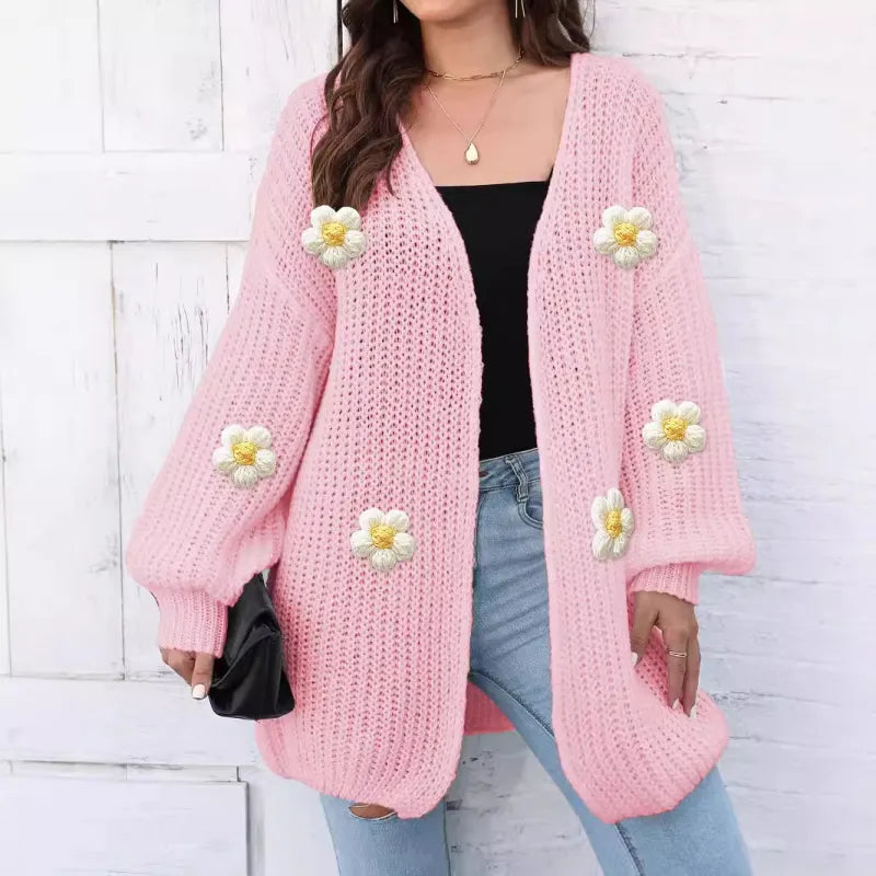 Cardigan Fleur™ : Maille 3D & Douceur