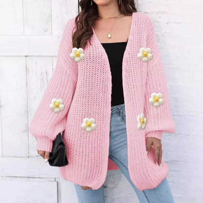 Cardigan Fleur™ : Maille 3D & Douceur