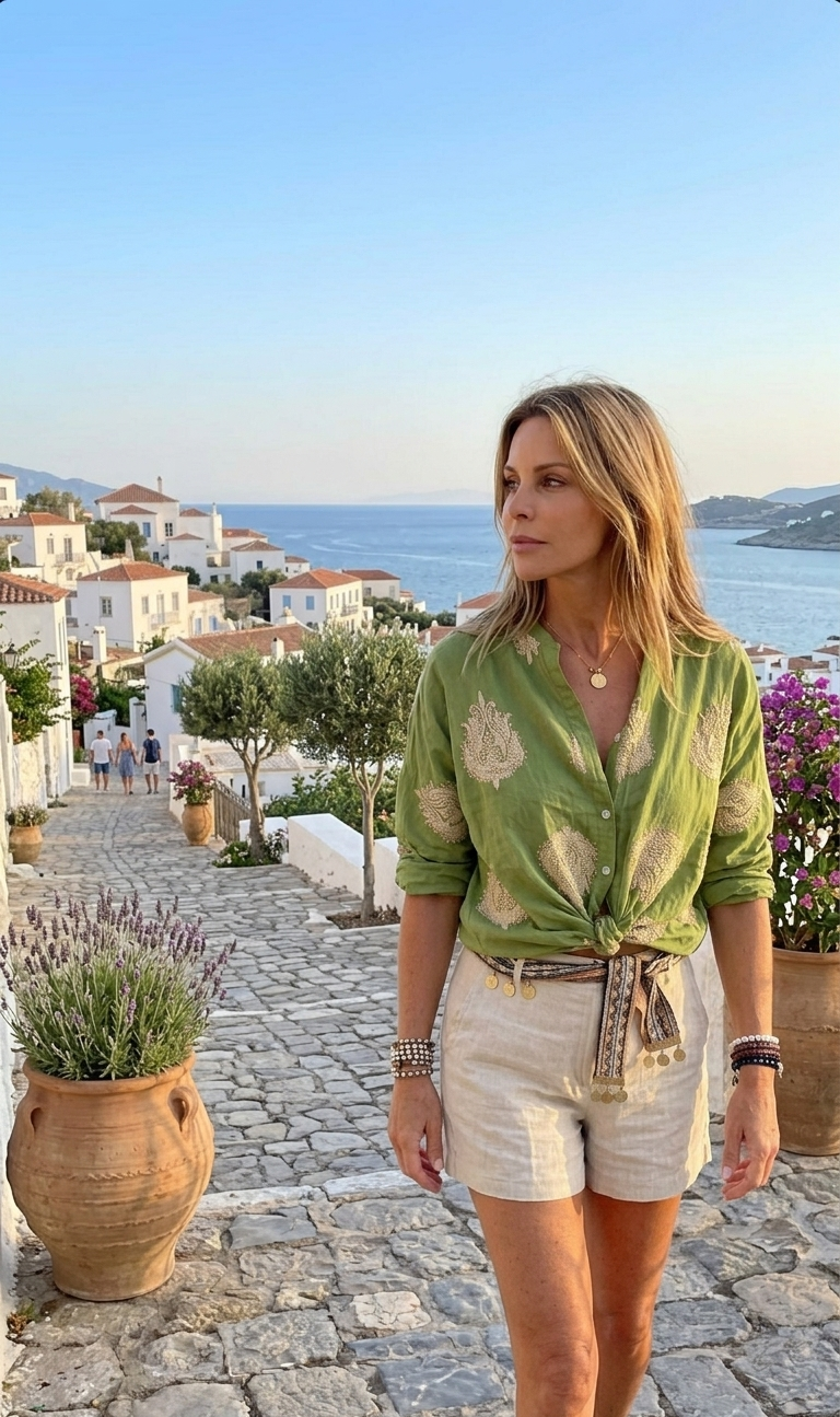 Blouse Gaby™ - Chemise Légère Élégante à Motifs Dorés