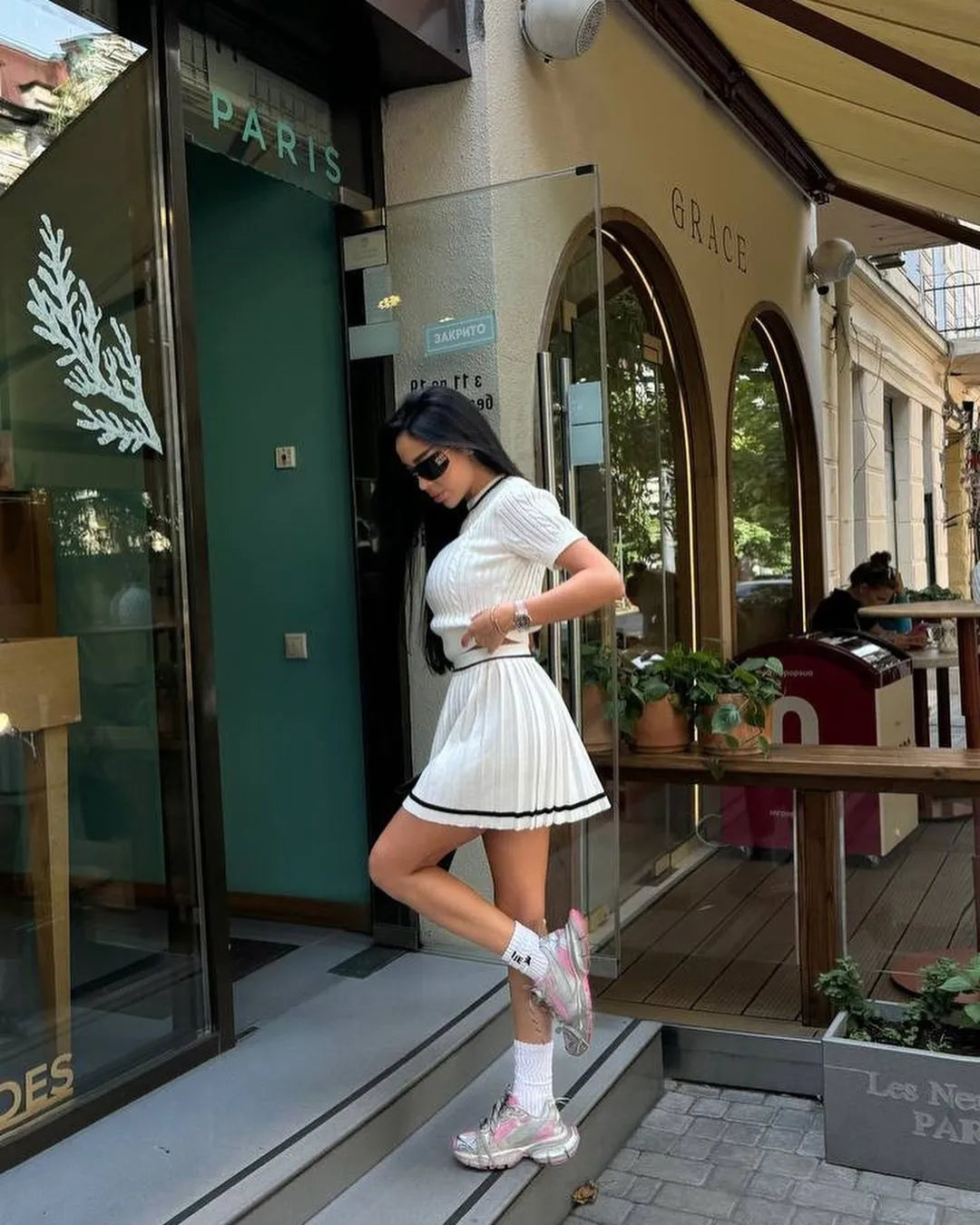 Ayla™ – Ensemble Court Pull & Jupe Plissée