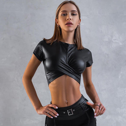 Top Lina™ – Look Cuir & Été