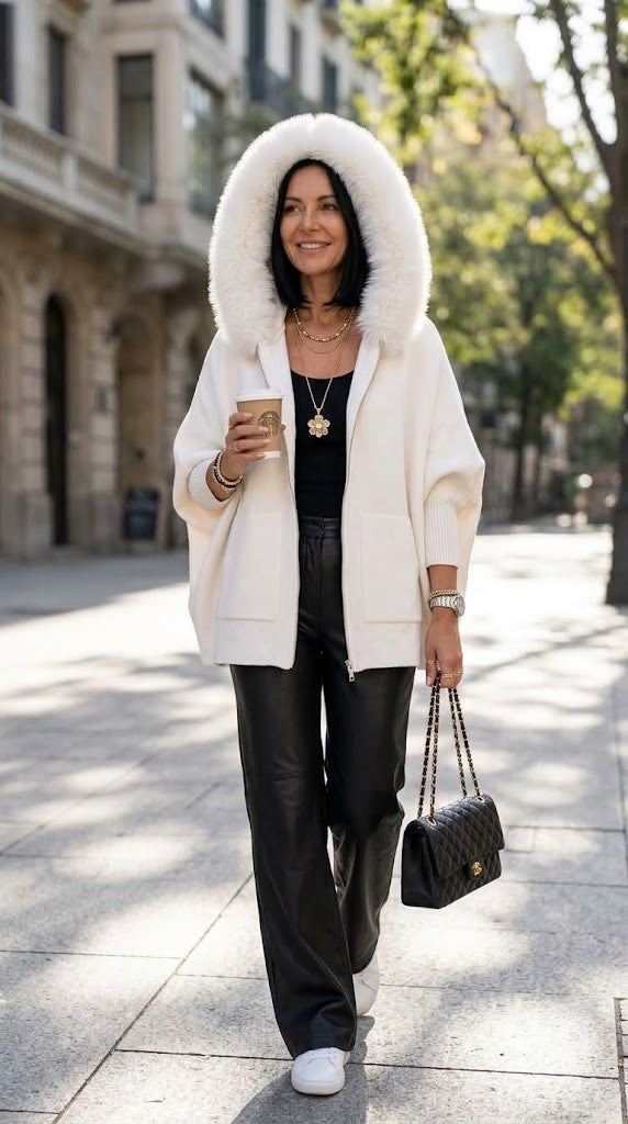 Veste à Capuche Babette™ – Cardigan Zippé en Maille