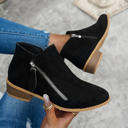 Liora™ Bottines en Daim Élégantes