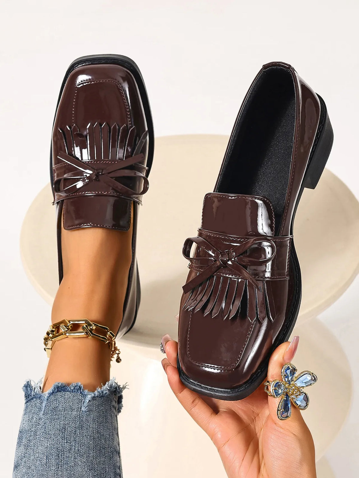 Mocassins Bellissima™ | Souliers Vernis à Franges