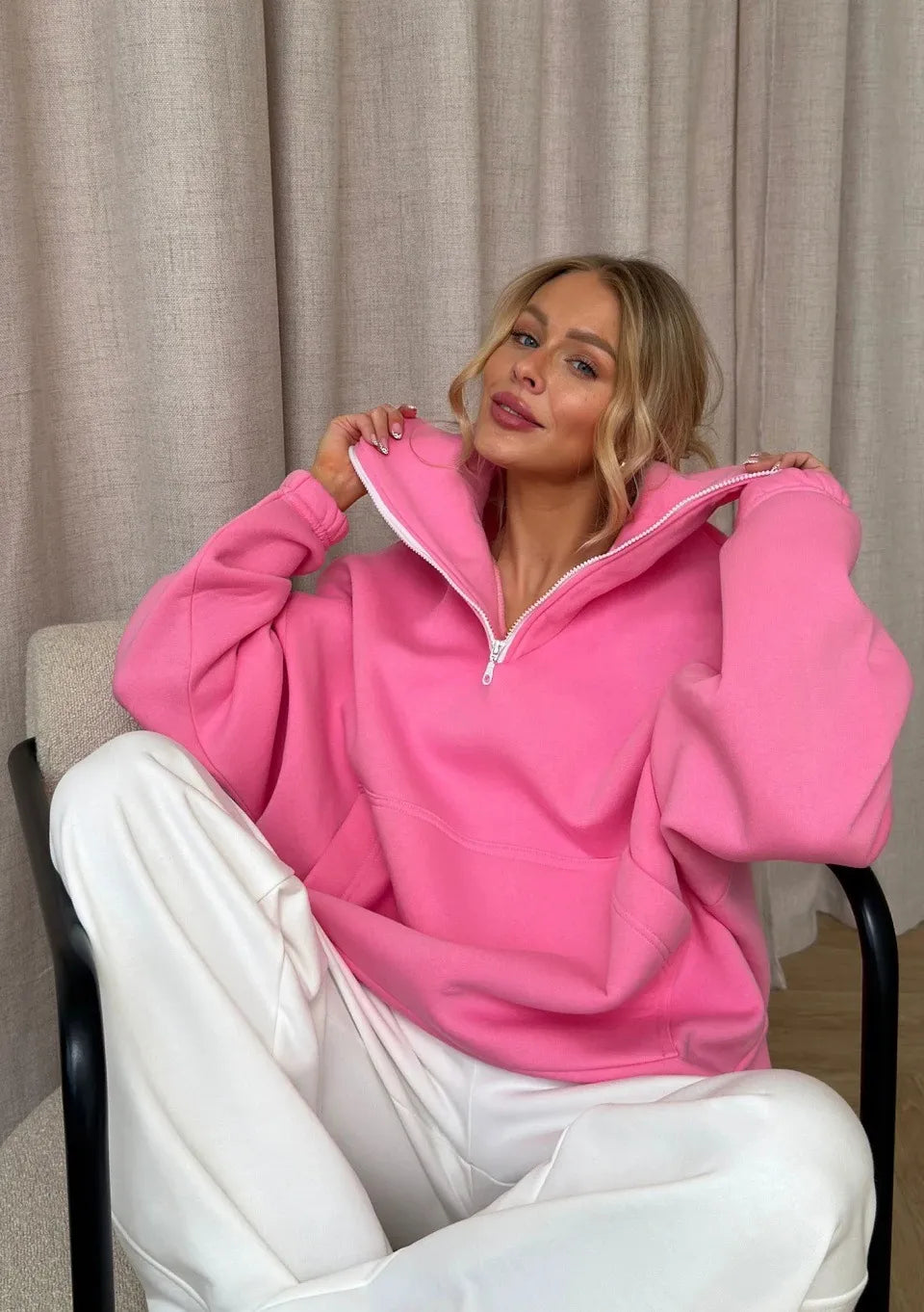 Naya™ | Sweat Oversize à Col Zippé