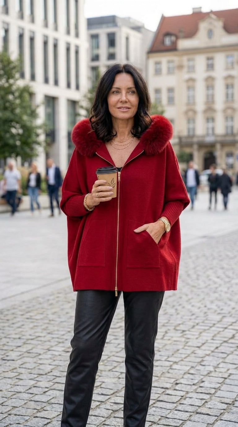 Veste à Capuche Babette™ – Cardigan Zippé en Maille