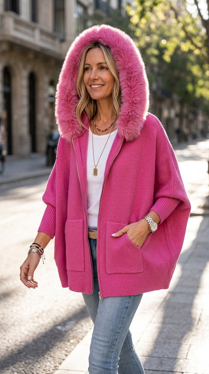 Veste à Capuche Babette™ – Cardigan Zippé en Maille