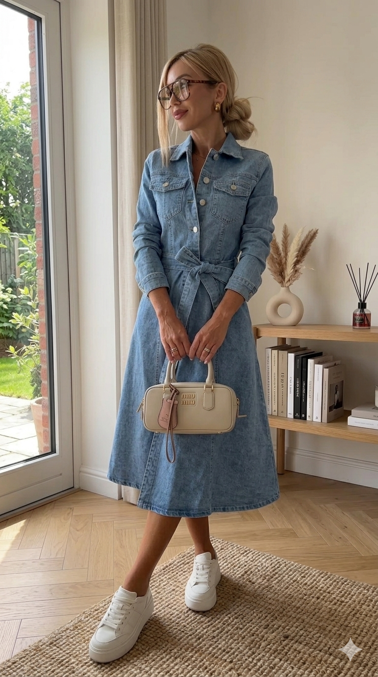 LUNA™ | Robe Denim Sculptante Bleu Iconique