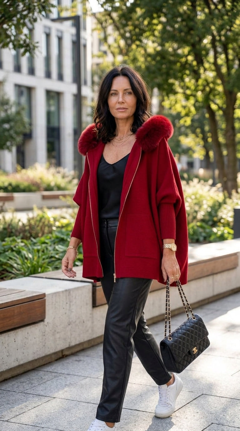 Veste à Capuche Babette™ – Cardigan Zippé en Maille