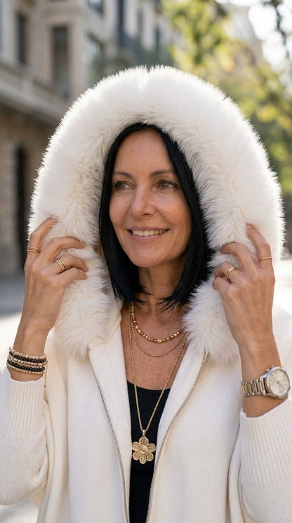 Veste à Capuche Babette™ – Cardigan Zippé en Maille