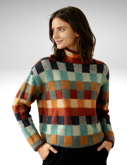 Vanda™ | Pull col roulé patchwork