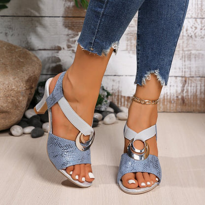 Sarena™ – Sandales à Talon avec Boucle Métallique