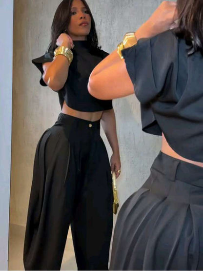 Pantalon Drapé Salomé™ Taille Haute