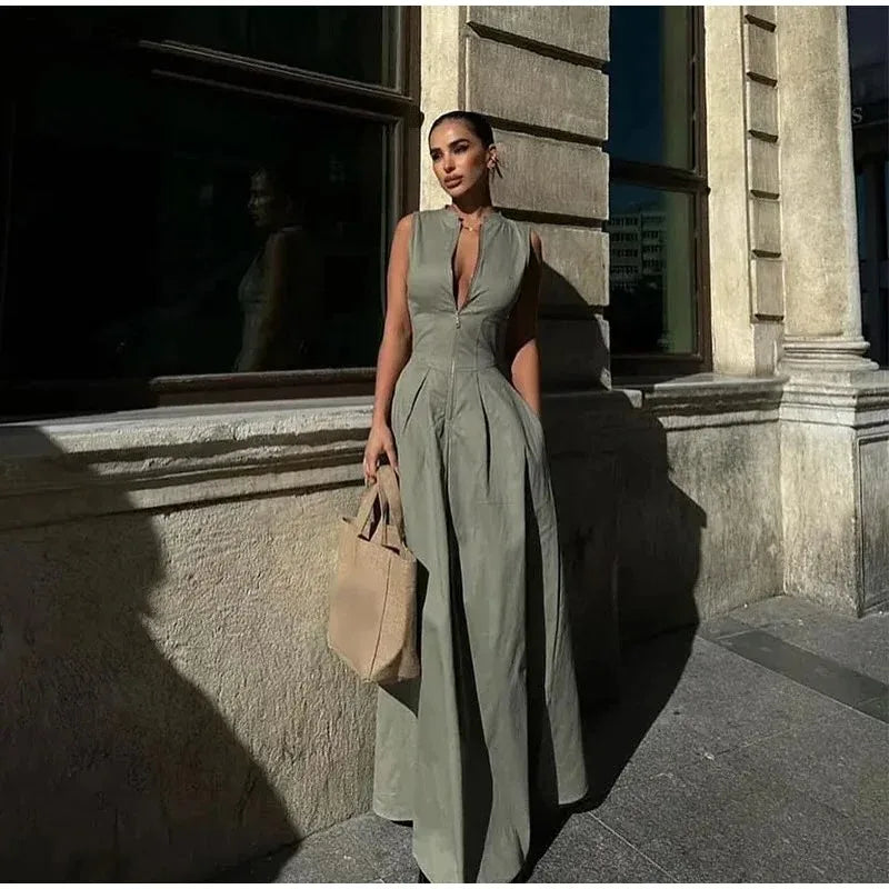 Victoria™ – Robe Maxi Zip Femme Élégante