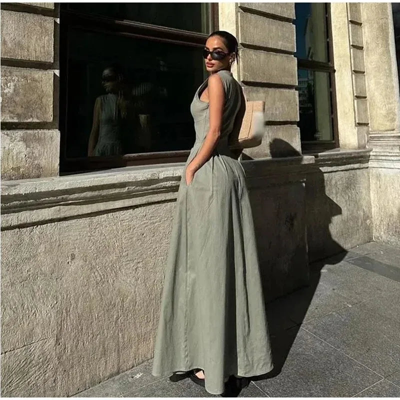 Victoria™ – Robe Maxi Zip Femme Élégante