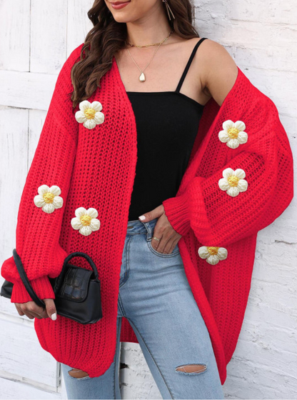 Cardigan Fleur™ : Maille 3D & Douceur