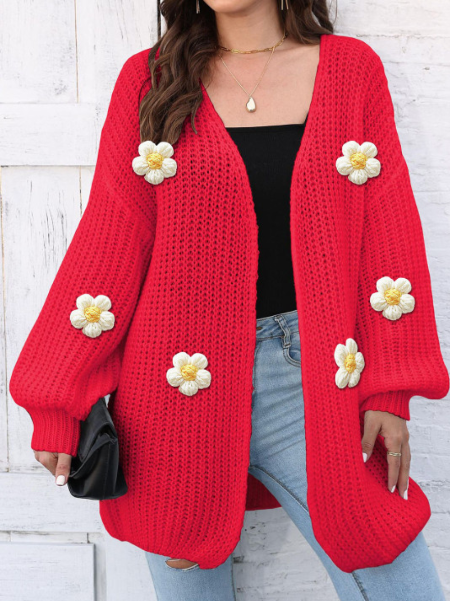 Cardigan Fleur™ : Maille 3D & Douceur