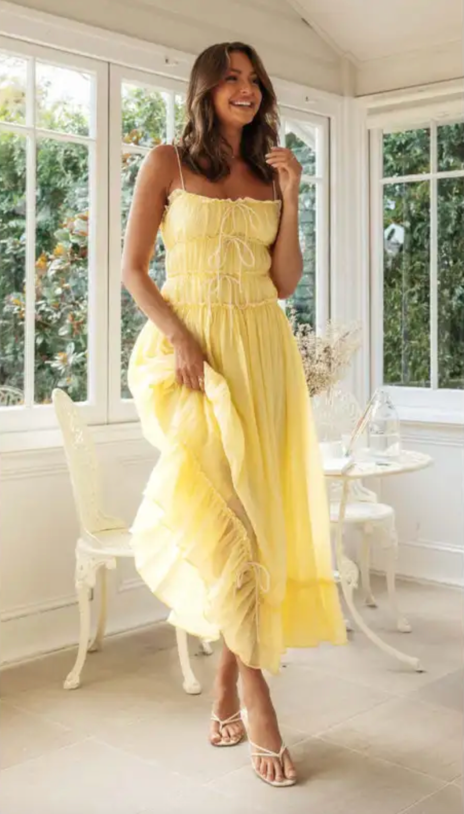 Solène™ | Robe Longue Plissée à Nœuds Romantique