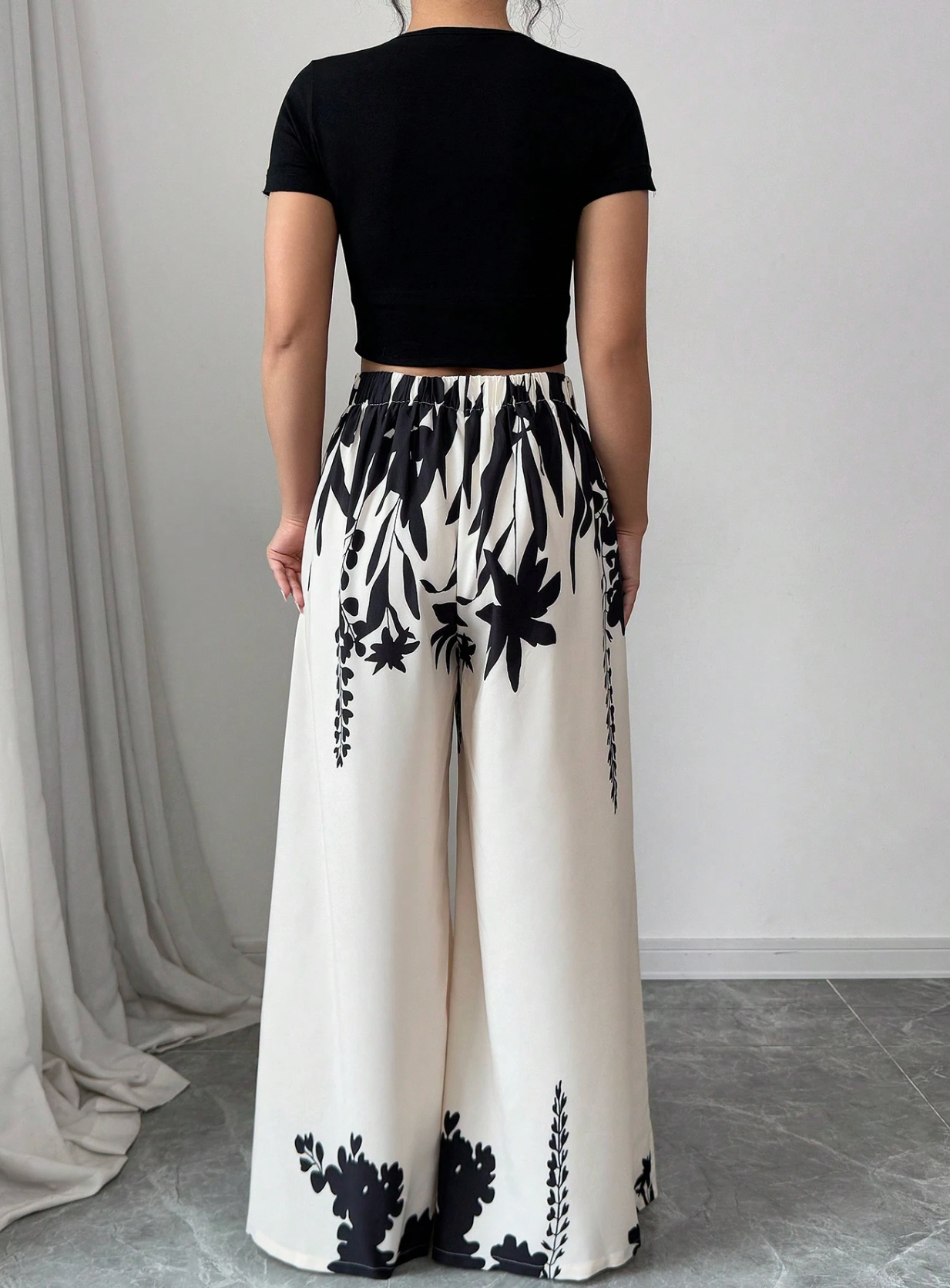 Pantalon Large Imprimé Élégance™