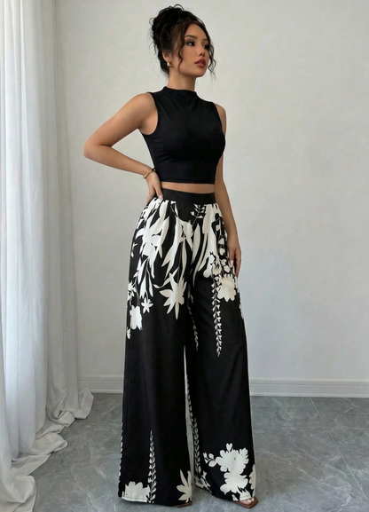 Pantalon Large Imprimé Élégance™