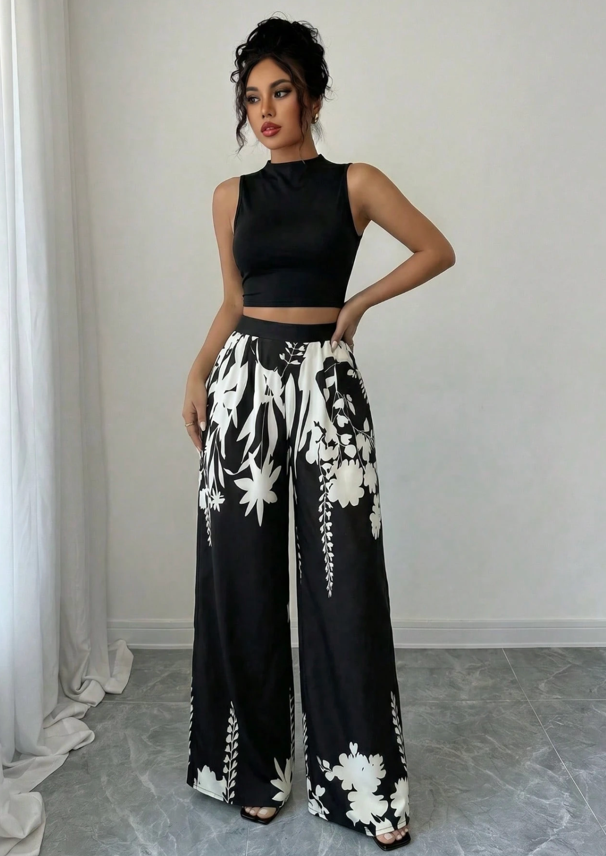 Pantalon Large Imprimé Élégance™