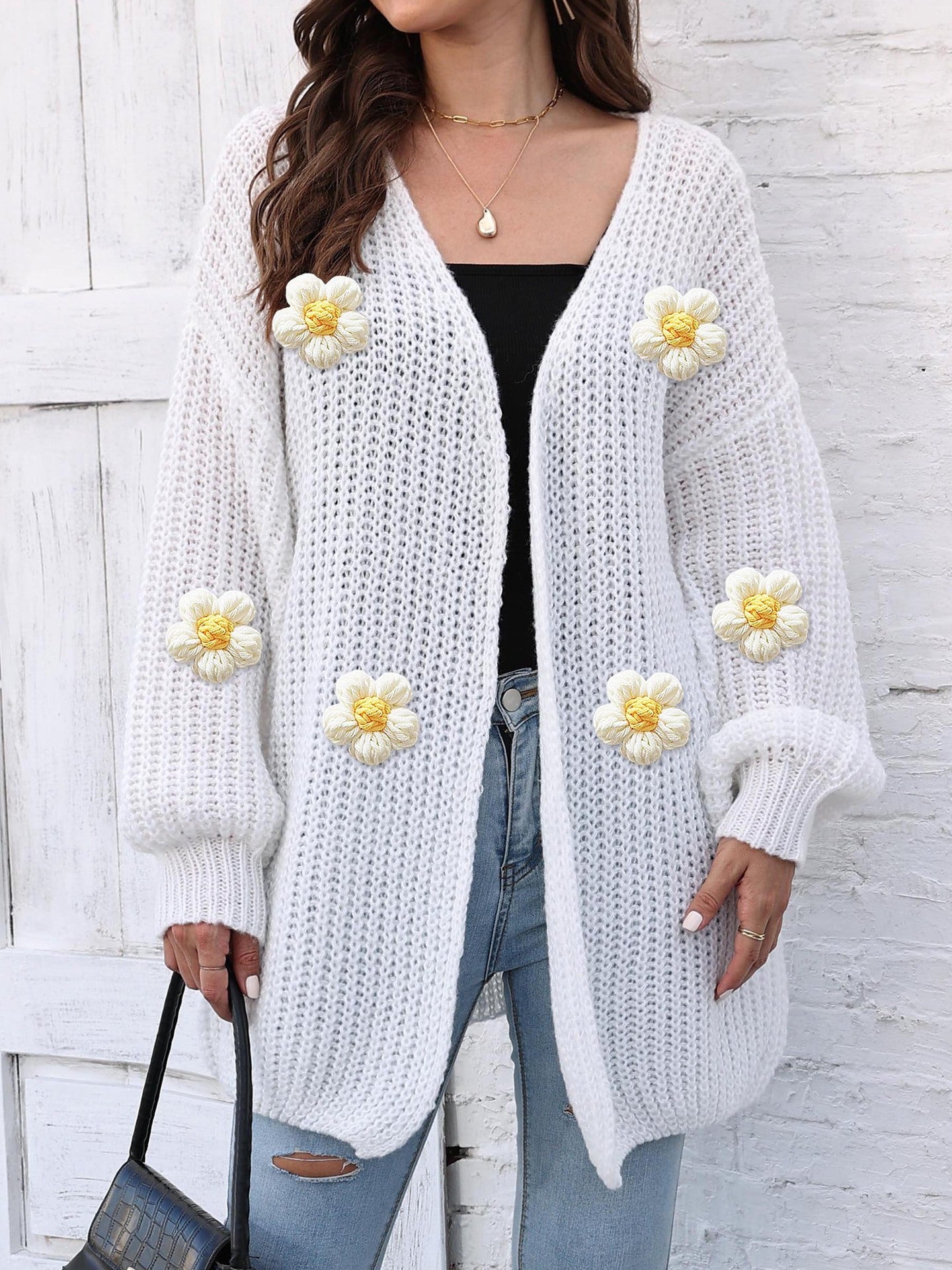 Cardigan Fleur™ : Maille 3D & Douceur