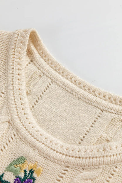 Haut sans manches brodé – Élégance rétro et tendance