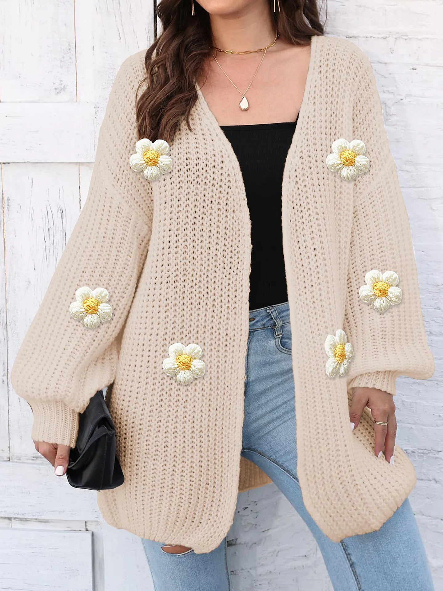 Cardigan Fleur™ : Maille 3D & Douceur