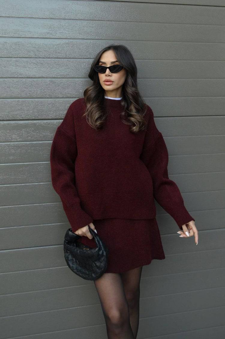 ÉLÉGANT™ | Ensemble Jupe & Pull Oversize
