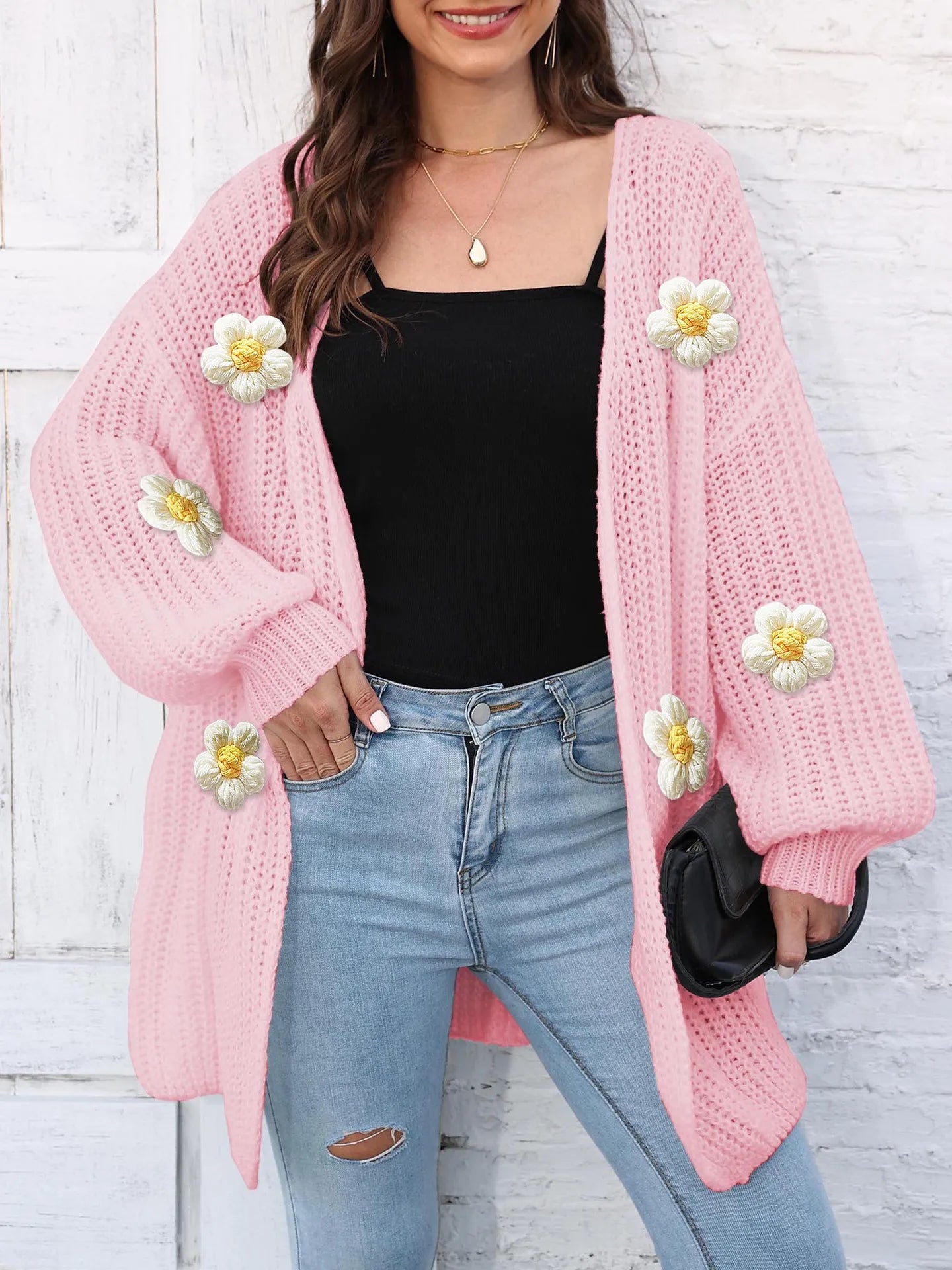 Cardigan Fleur™ : Maille 3D & Douceur