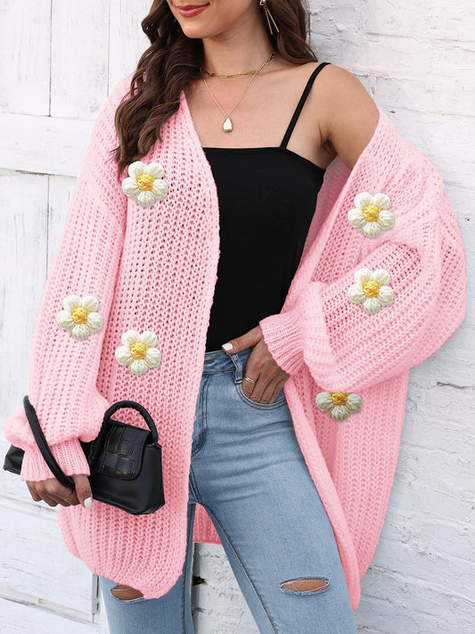 Cardigan Fleur™ : Maille 3D & Douceur